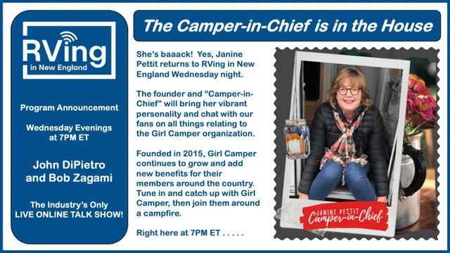 New England RV Community Welcomes Camper-in-Chief Jannie Pettit
