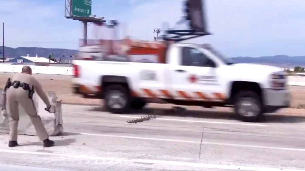 California Highway Patrol Officer Successfully Deploys Spike Strips to Stop Stolen Truck