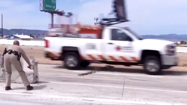 California Highway Patrol Officer Successfully Deploys Spike Strips to Stop Stolen Truck