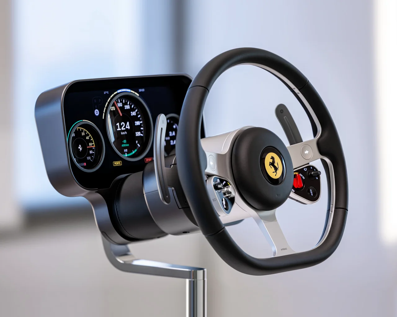 Ferrari's Electric Luce Reveals Stunning Three-Spoke Steering Wheel Design