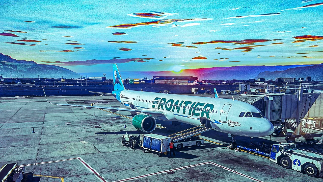 Frontier Jet Emergency Landing After Engine Fire