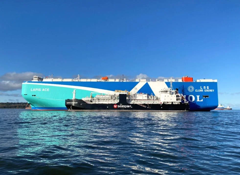 MOL Secures First Annual LNG Bunkering Deal for Car Carriers in North America