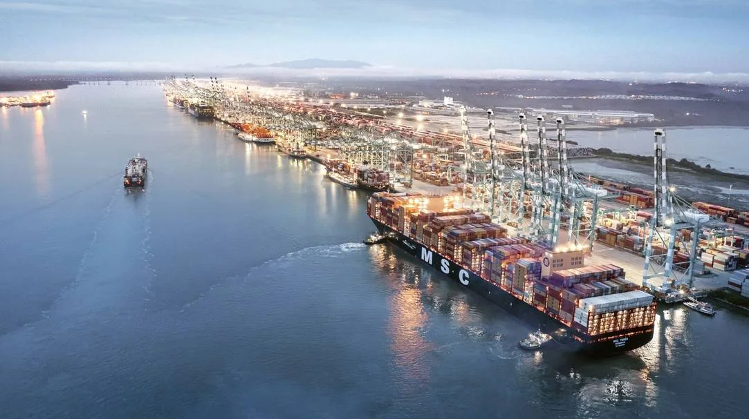 Container Ship Hit by Projectiles in Iraqi Port