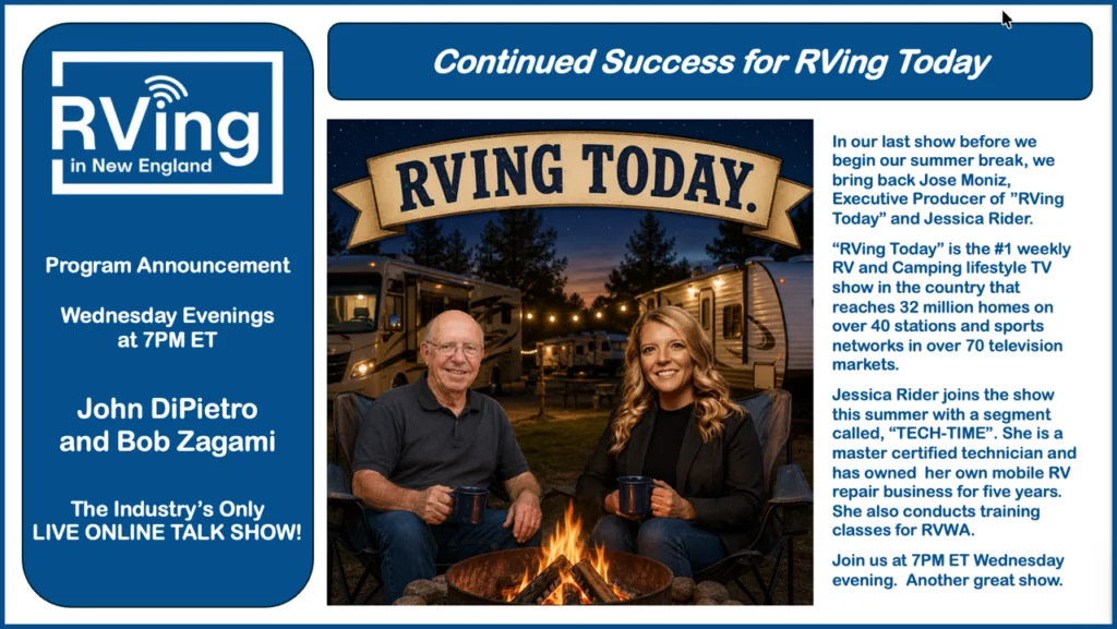 RVing in New England Hosts 'RVing Today' Exec Producer and Technician