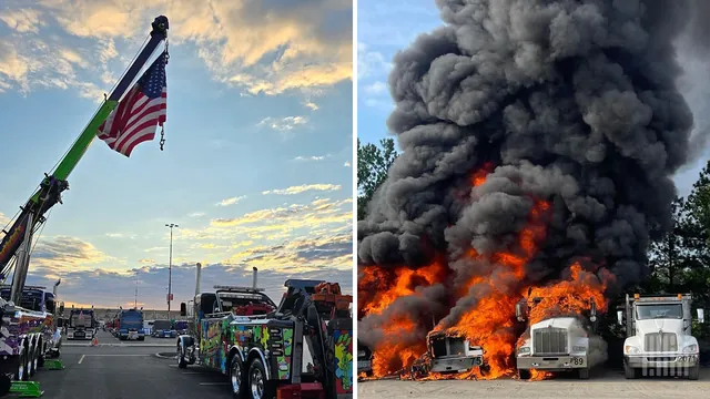 Truck Fire Brings Explosives to a Standstill