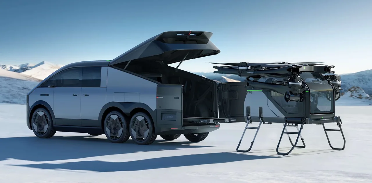 Chinese EV Van Comes with Deployable Personal Aircraft
